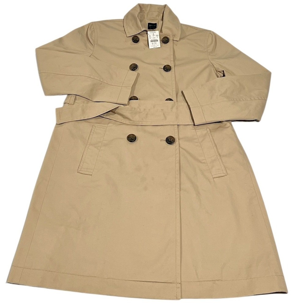 NWT J.Crew Classic Trench Coat Light Khaki Tan Women's 4